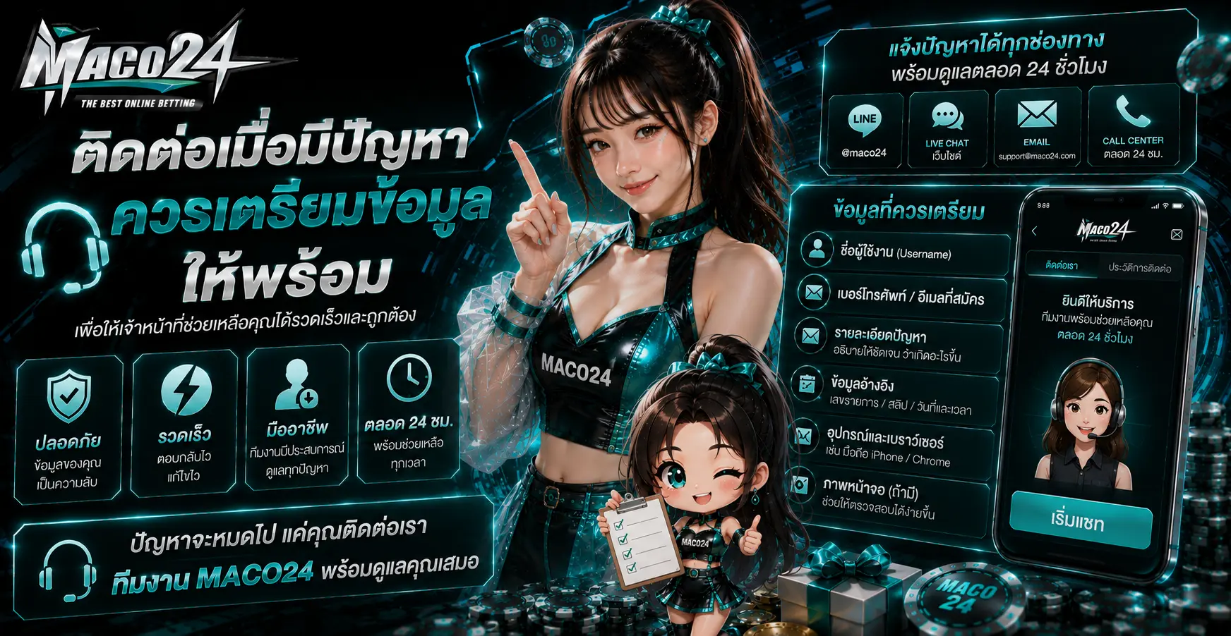 ติดต่อเมื่อมีปัญหาควรเตรียมข้อมูลให้พร้อม
