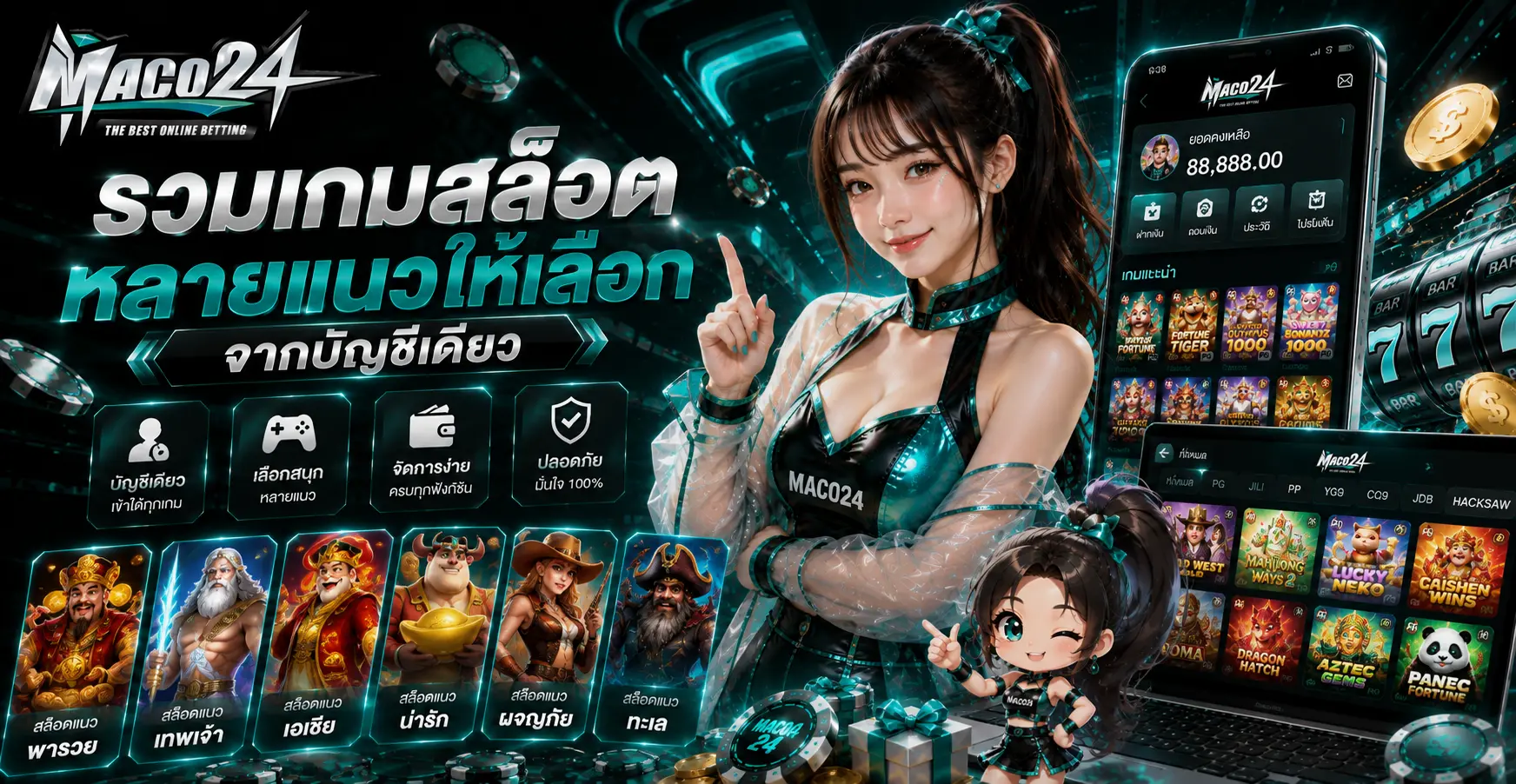 รวมเกมสล็อตหลายแนวให้เลือกจากบัญชีเดียว